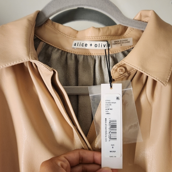 Alice + Olivia Faux Leather Mini Dress - Picture 2 of 4